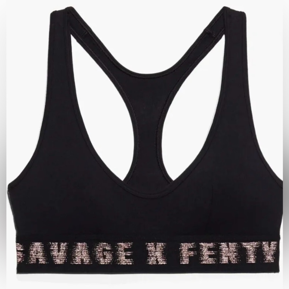 NWT Savage X Fenty Black Logo Bralet